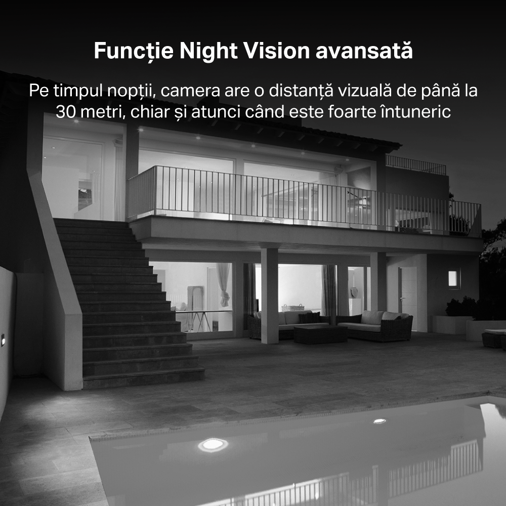 Camera IP Wireless exterior TP-LINK Tapo TC65, 3MP, SFHD 1296p, IR, Night Vision, alb
