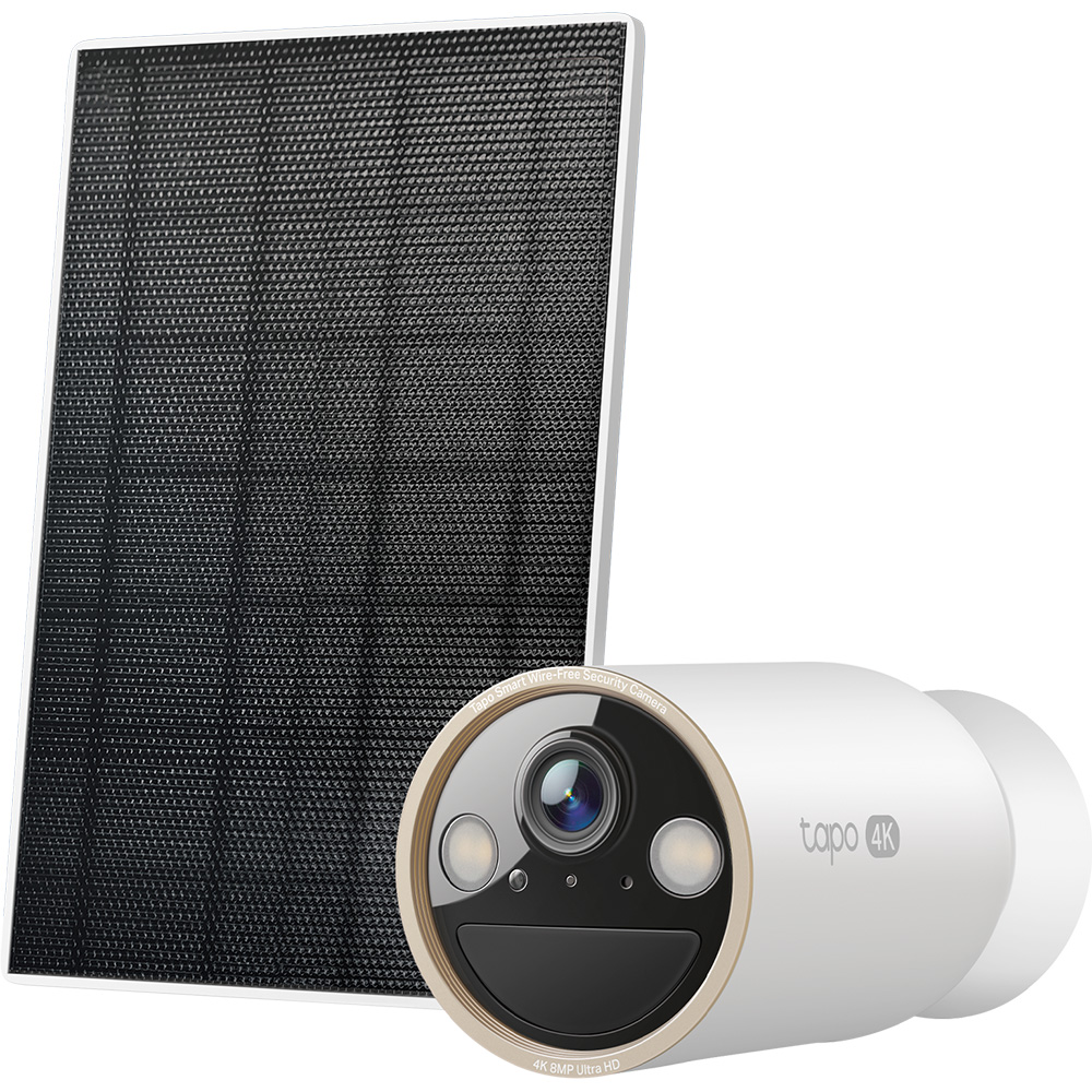 Kit camera IP Wireless exterior TP-LINK Tapo C460, 8MP, 2160 p, IP65, IR, Night Vision, alb