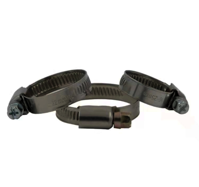 Set coliere metalice reglabile, 16-25mm, argintiu, 5buc
