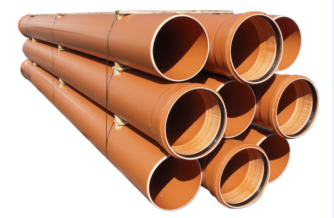 Teava canalizare PVC Valplast SN2, 160 x 3.2 mm, 1 m