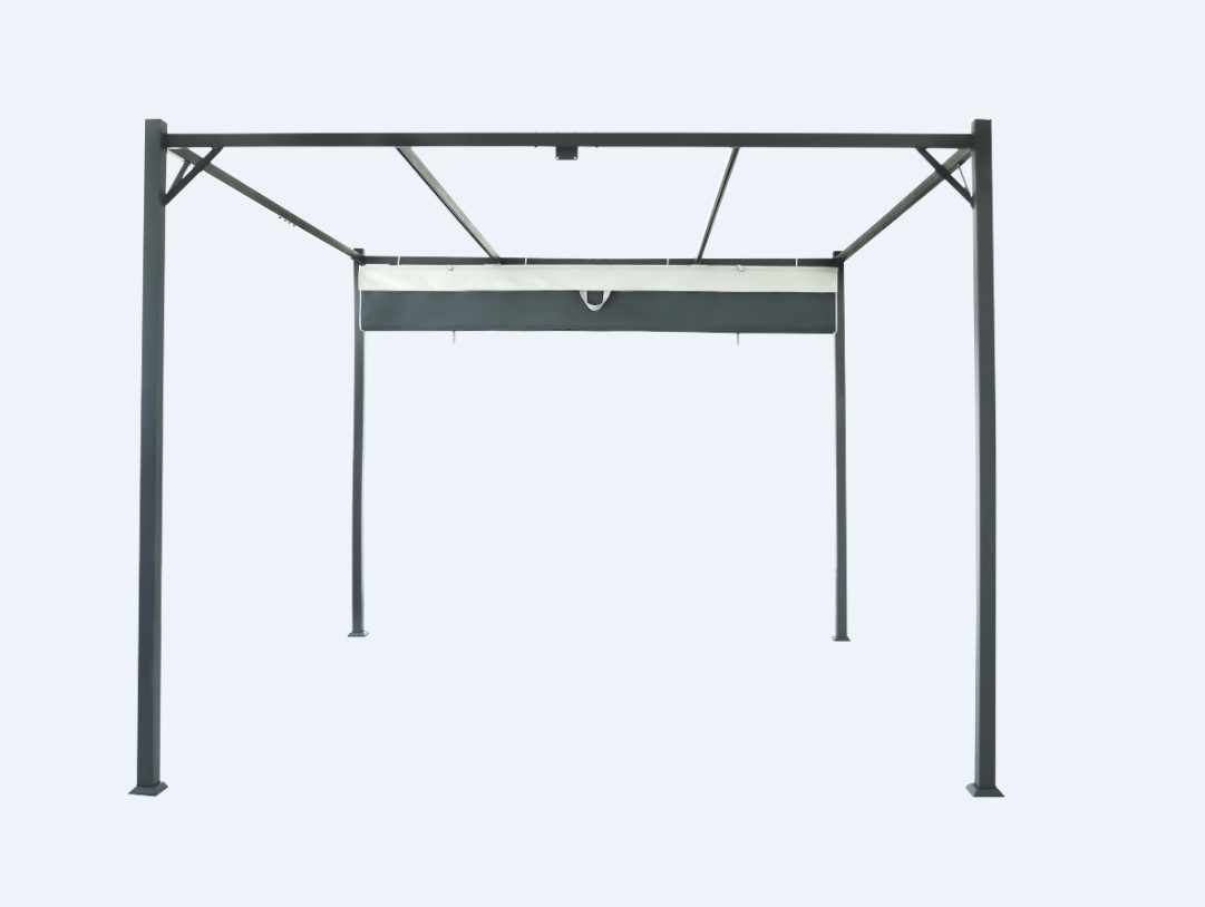 Pergola gradina KLIKSTROM Alize, otel, 300 x 300 x 232.5 cm, gri
