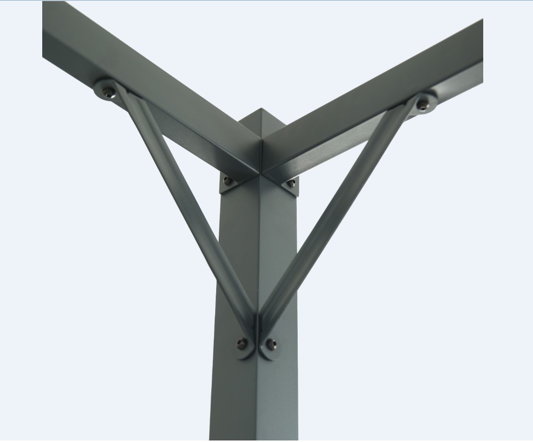 Pergola gradina KLIKSTROM Alize, otel, 300 x 300 x 232.5 cm, gri