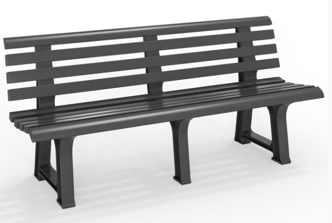 Banca terasa IPAE Orhideea, plastic, 145 x 49 x 74 cm, antracit