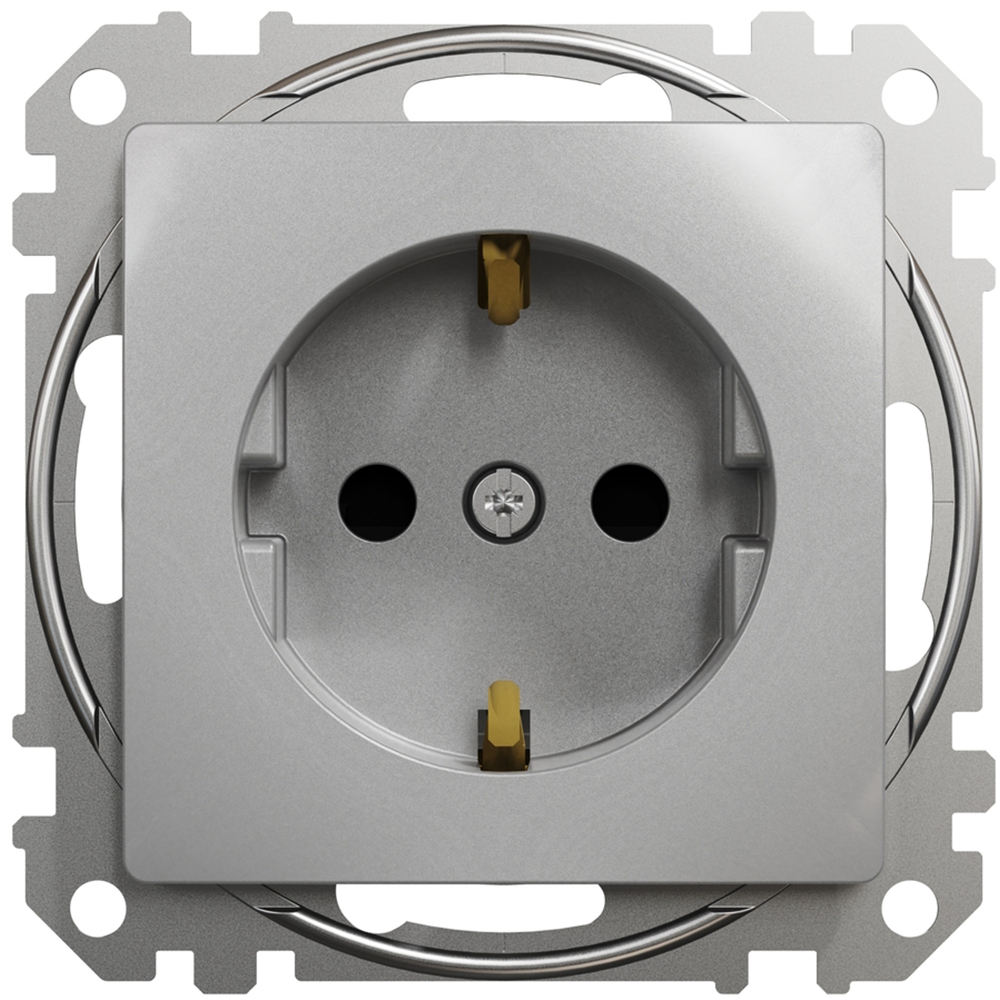 Priza SCHNEIDER Sedna Design SDD113021, IP20, Obturatoare, aluminiu