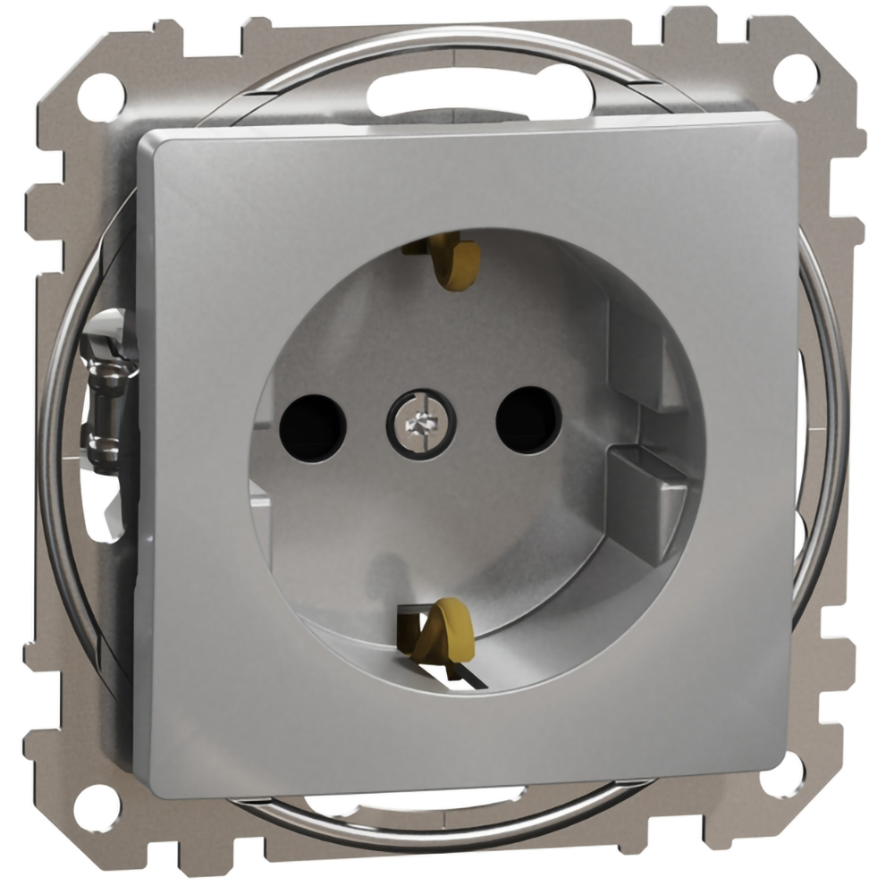 Priza SCHNEIDER Sedna Design SDD113021, IP20, Obturatoare, aluminiu