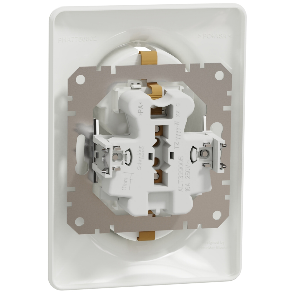 Priza dubla SCHNEIDER Sedna Design SDD311221, IP20, Obturatoare, alb