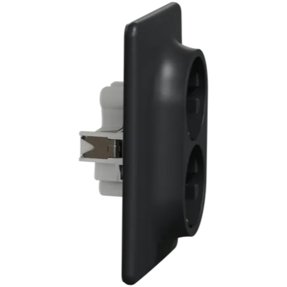 Priza dubla SCHNEIDER Sedna Design SDD314221, IP20, Obturatoare, antracit
