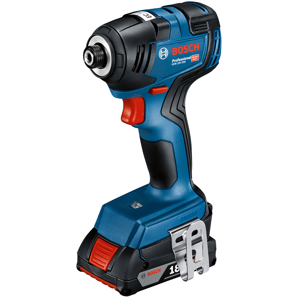 Masina de gaurit si insurubat (bormasina) BOSCH Professional GDR 18V-200, 3400rpm, mandrina HEX 1/4", 200nm, 4Ah