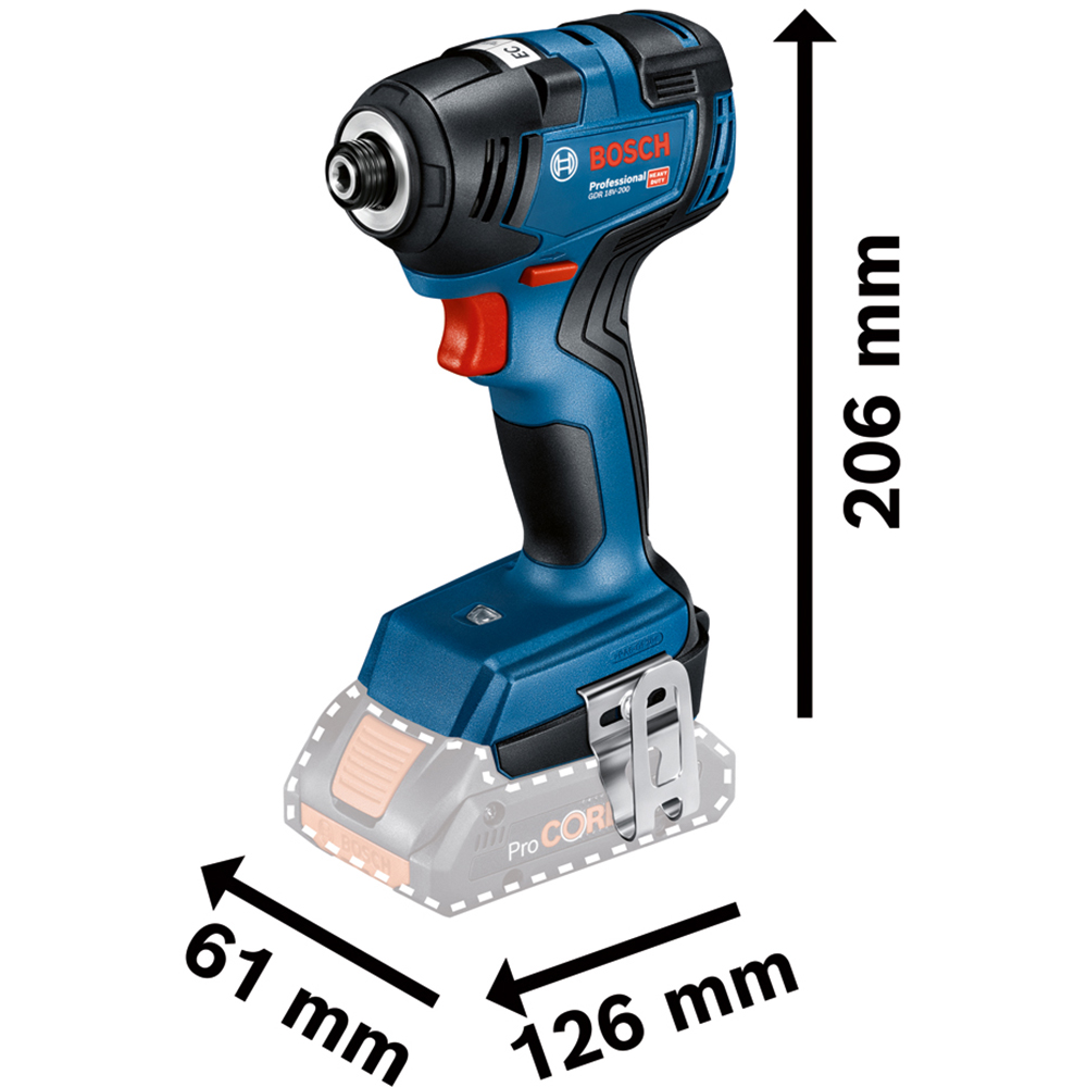 Masina de gaurit si insurubat (bormasina) BOSCH Professional GDR 18V-200, 3400rpm, mandrina HEX 1/4", 200nm, 4Ah