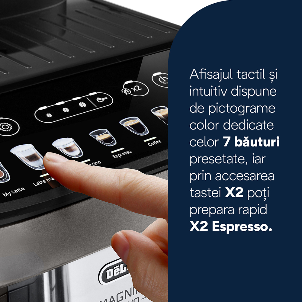 Espressor automat DELONGHI Magnifica Evo ECAM290.81.TB, 1.8l, 1450W, 15 bar, argintiu inchis-negru