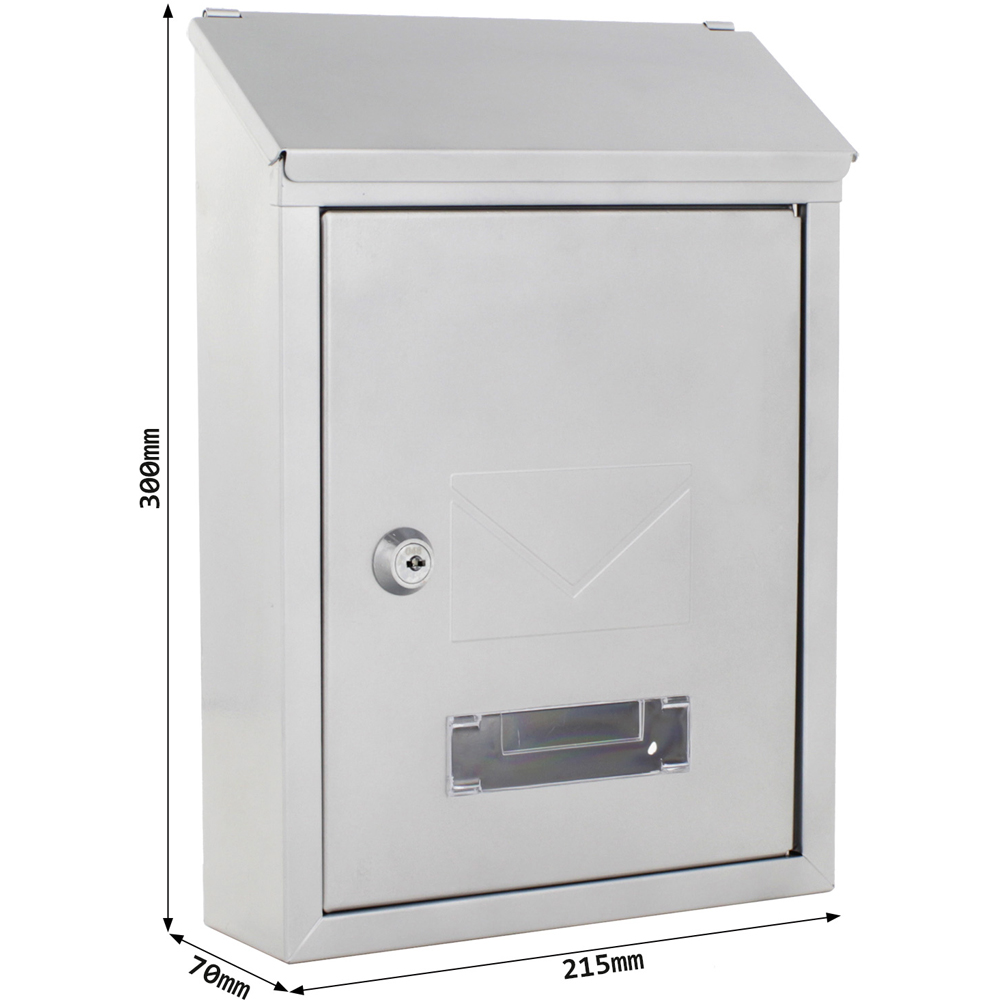 Cutie postala ROTTNER Udine, Inchidere cheie, 70 x 215 x 300 mm, argintiu