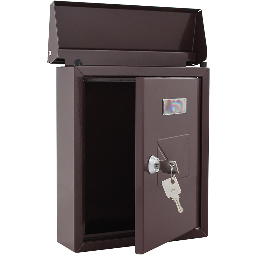Cutie postala ROTTNER Cesena, Inchidere cheie, 70 x 210 x 250 mm, maro