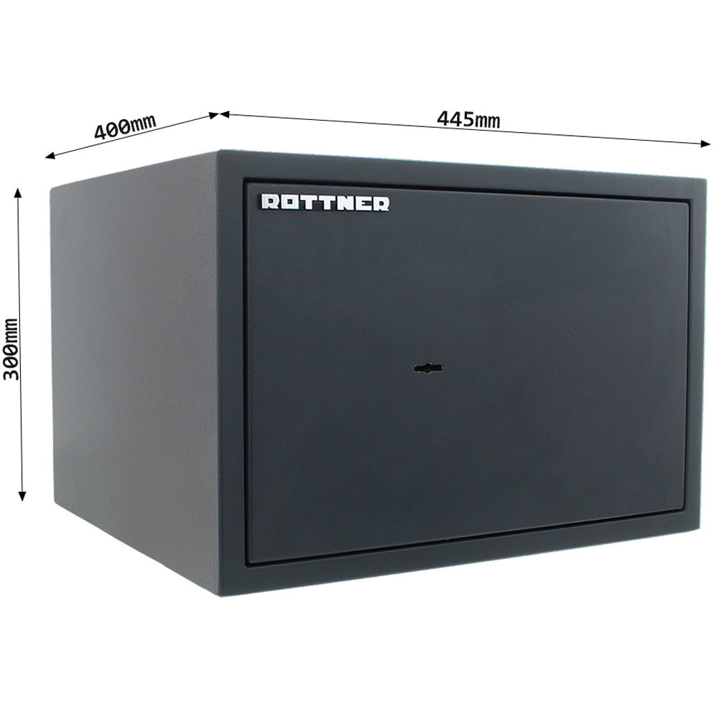 Seif certificat antiefractie ROTTNER PS 300 DB, Inchidere cheie, 400 x 445 x 300 mm, antracit