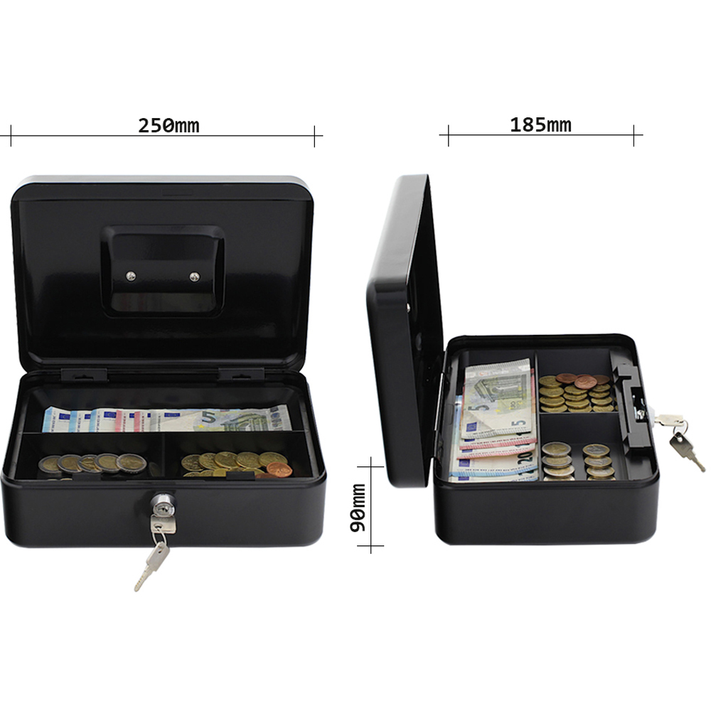 Caseta de valori ROTTNER Home Star Cash 3, Inchidere cheie, 185 x 250 x 90 mm, negru