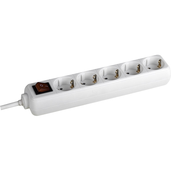 Prelungitor BACHMANN Selly 3812565, 5 prize Schuko, 3m, intrerupator, alb