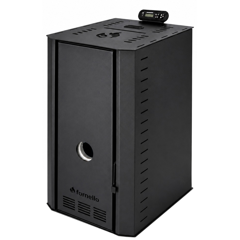 Cazan pe peleti FORNELLO Serena B, 25 kW, 55 x 68 x 102 cm, pompa de circulatie, vas expansiune, telecomanda, Wi-Fi, negru
