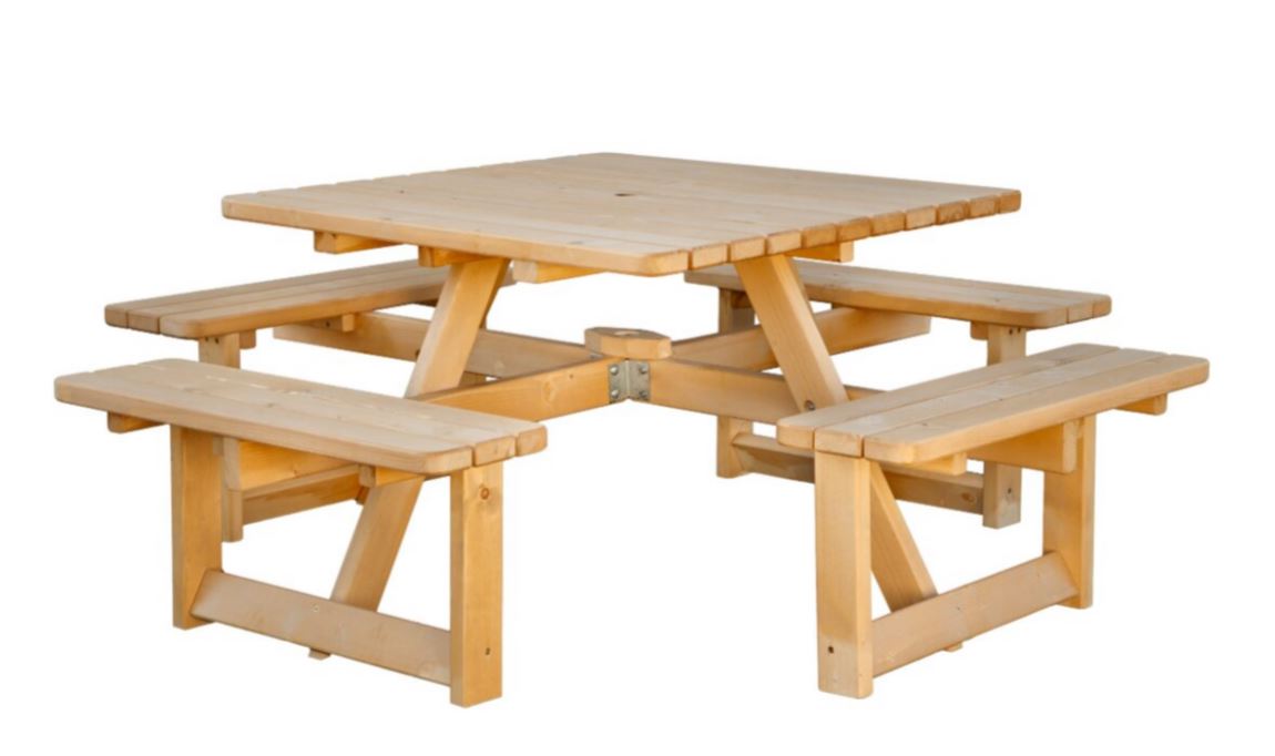Set mobilier gradina Mobilaiud Piknik Quatro, lemn, 5 piese, maro