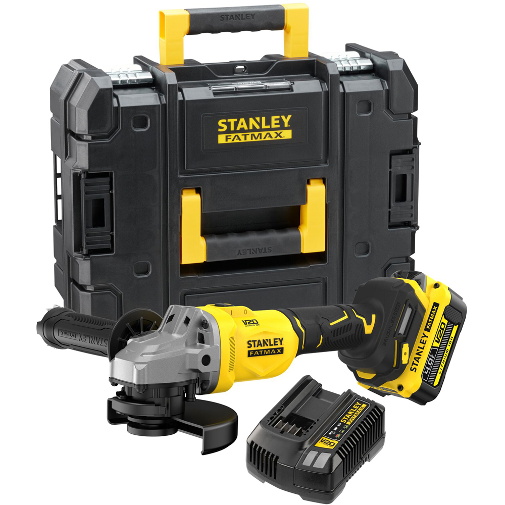 Polizor unghiular STANLEY FATMAX SFMCG710M1T, 18V, 125 mm, 4Ah, 1 acumulator, Brushless, Li-Ion