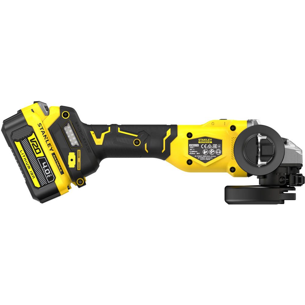 Polizor unghiular STANLEY FATMAX SFMCG710M1T, 18V, 125 mm, 4Ah, 1 acumulator, Brushless, Li-Ion