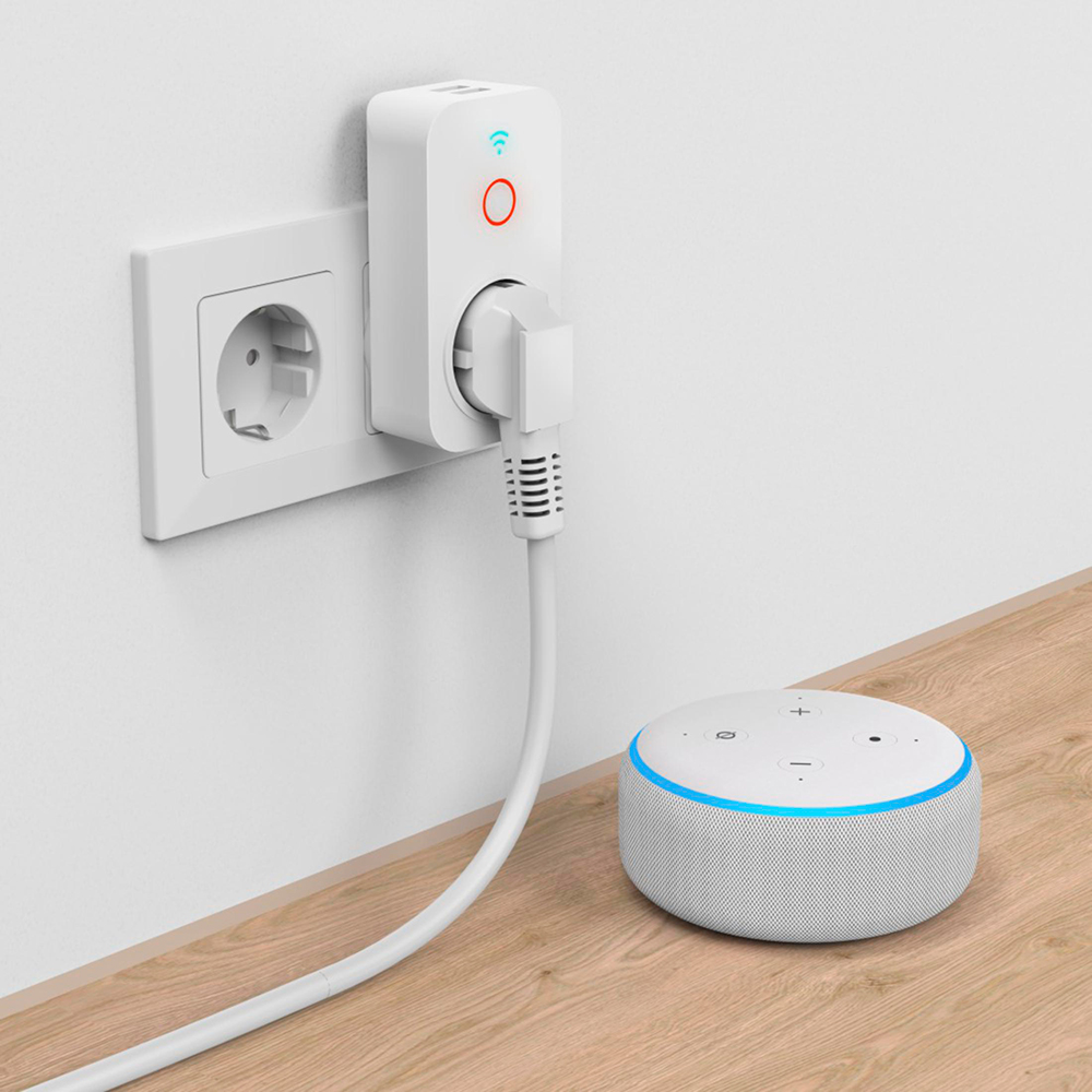 Priza inteligenta HAMA 00176612, 2 x USB-A, Wi-Fi, 2300W, 10A, alb