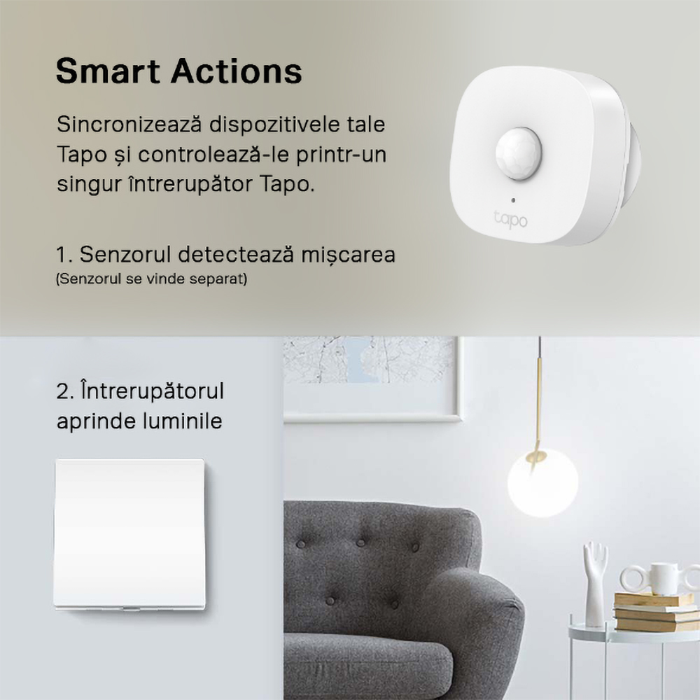 Intrerupator smart TP-LINK Tapo S210, Wi-Fi, alb