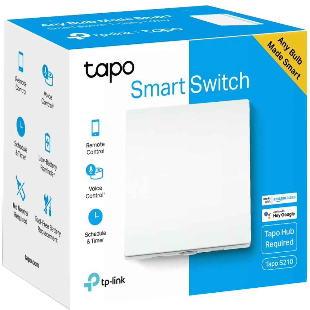 Intrerupator smart TP-LINK Tapo S210, Wi-Fi, alb