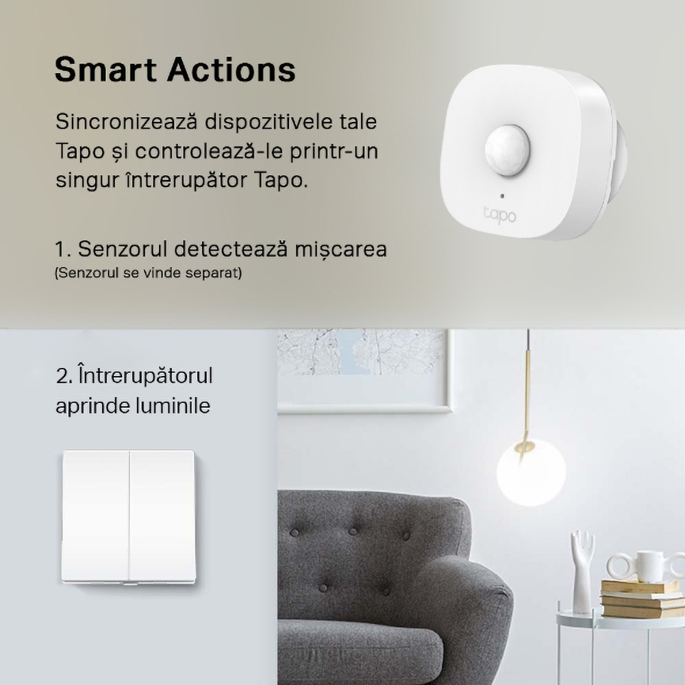 Intrerupator smart TP-LINK Tapo S220, Wi-Fi, alb
