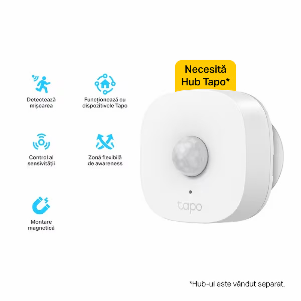 Senzor de miscare infrarosu TP-LINK Tapo T100, programabil, alb