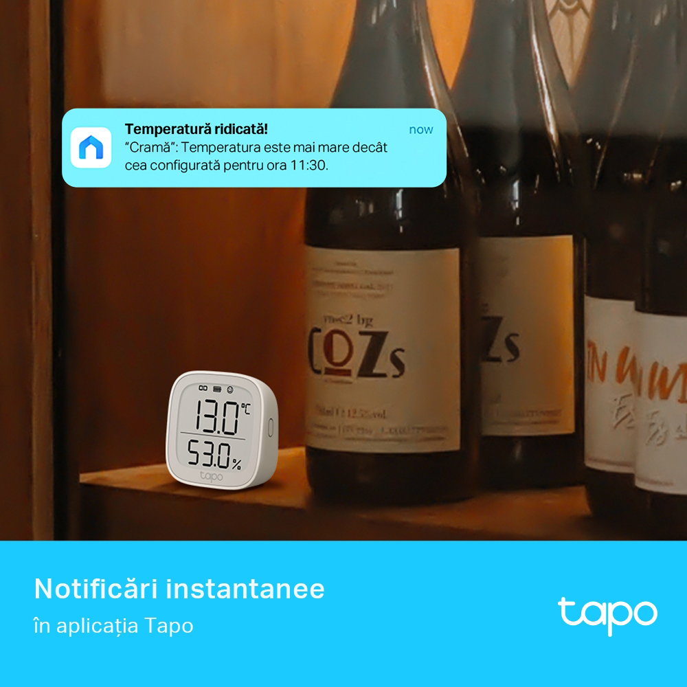 Monitor smart temperatura si umiditate TP-LINK Tapo T315, alb