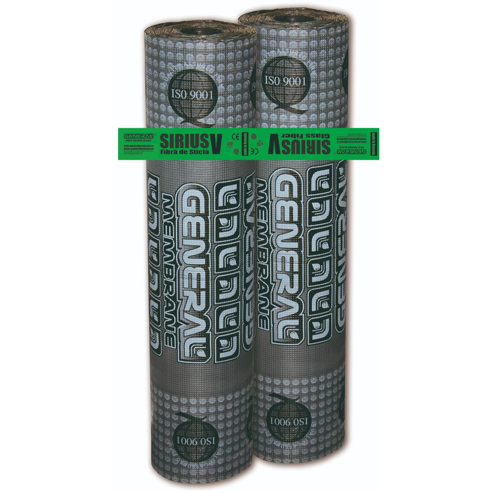 Membrana bituminoasa GENERAL MEMBRANE V4, fibra de sticla, 1 x 10 m, 4 kg/mp, 10 mp/rola