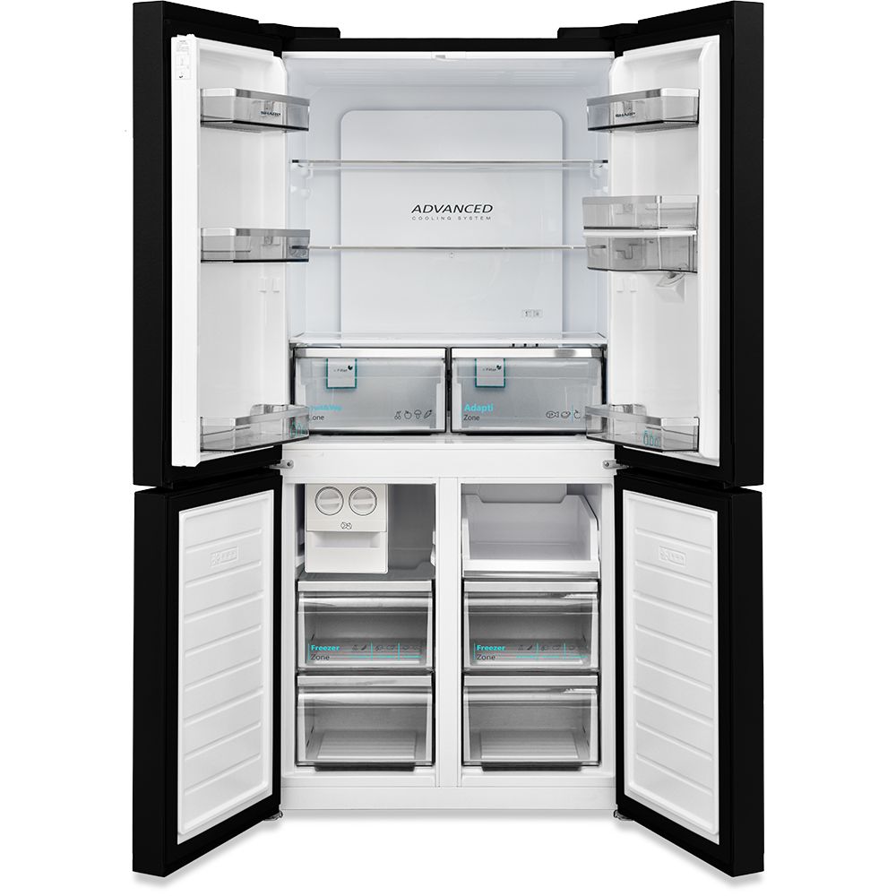 Side by Side SHARP SJ-NFA25IHDAE-EU2, Advance No Frost, 488 l, H 179 cm, Clasa E, Dozator apa, dark inox