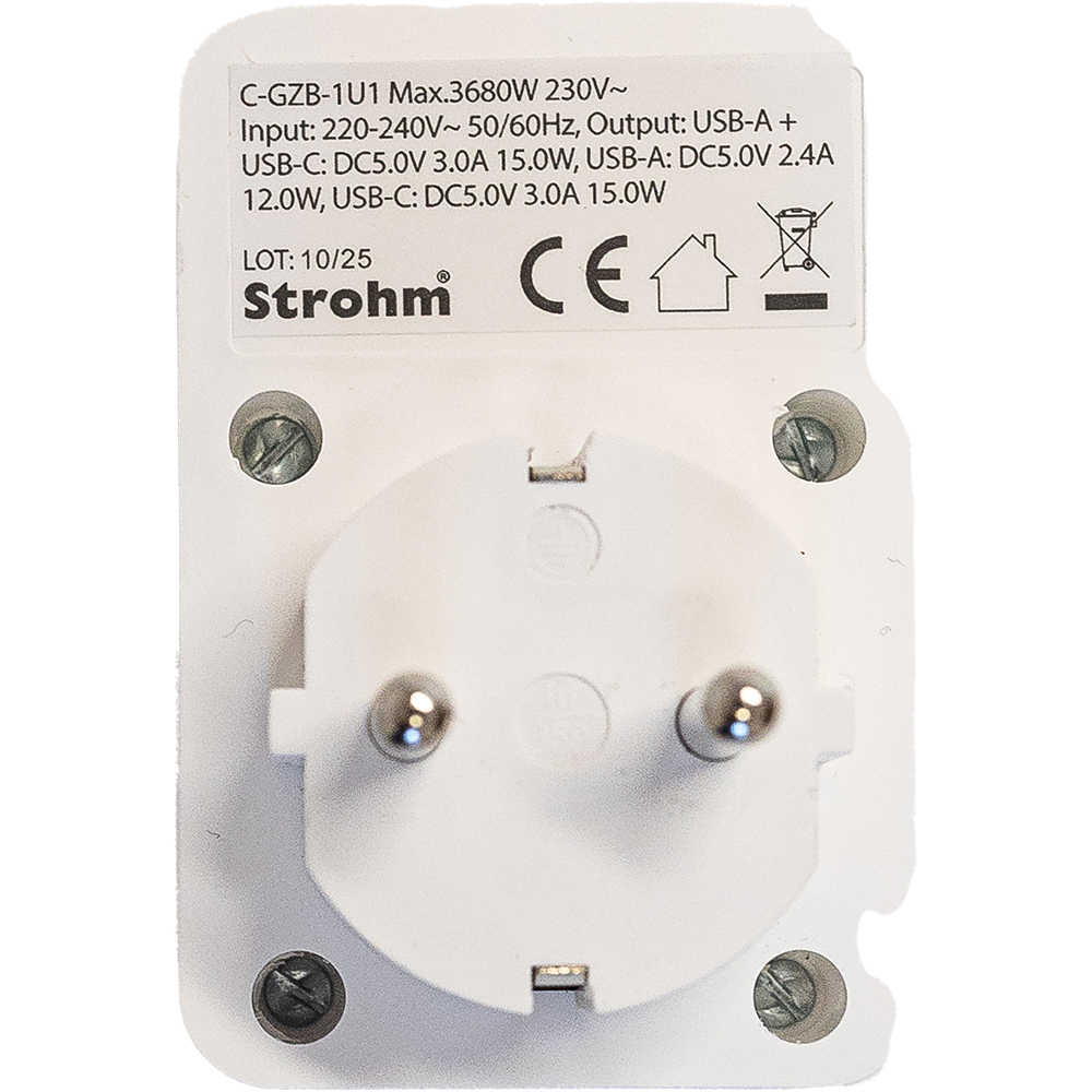 Adaptor priza STROHM, IP20, 3680W, alb