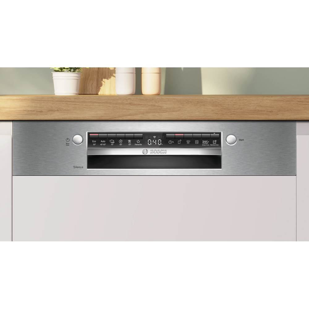 Masina de spalat vase semi-incorporabila BOSCH SMI4HTS14E, 13 seturi, 6 programe, 60 cm, Clasa C, inox