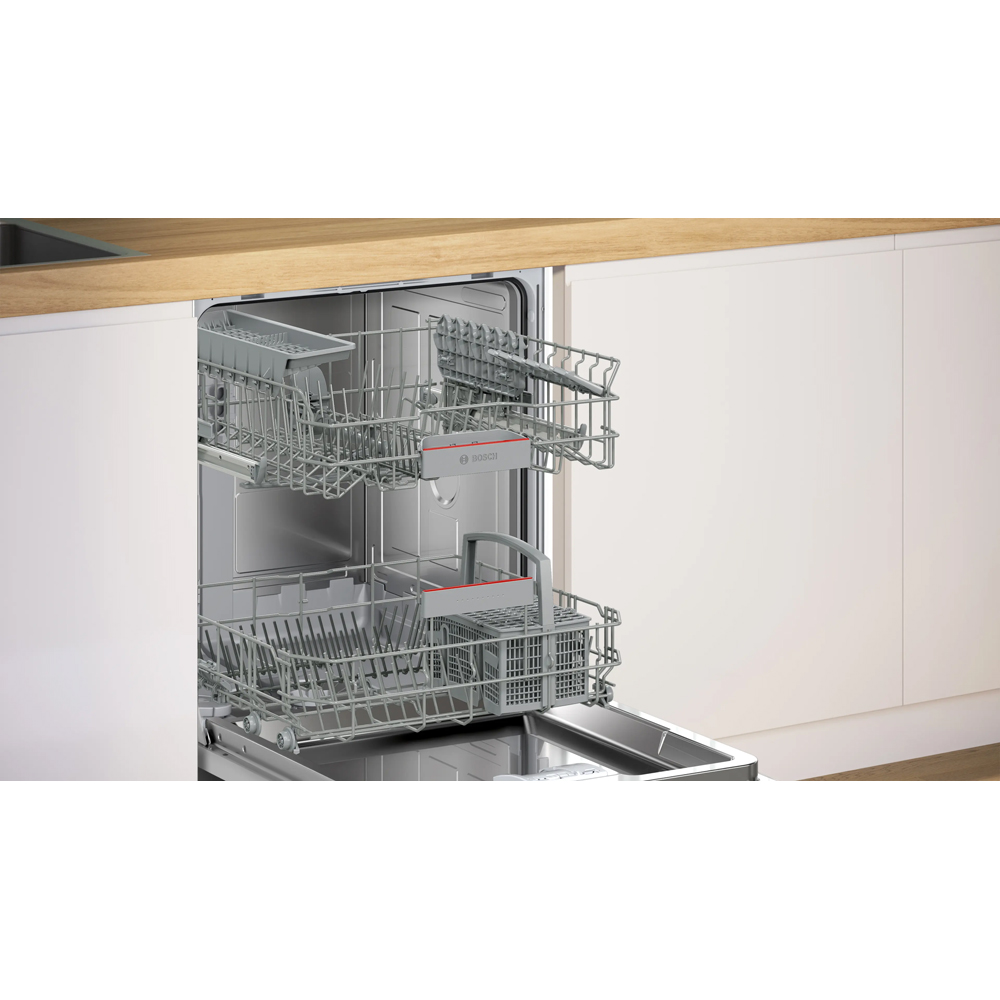 Masina de spalat vase semi-incorporabila BOSCH SMI4HTS14E, 13 seturi, 6 programe, 60 cm, Clasa C, inox