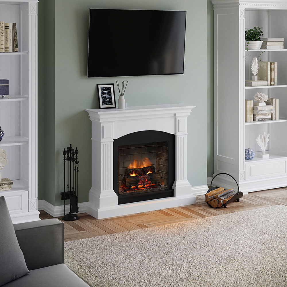 Semineu electric TAGU PowerFlame 2 Magna Pure White, 1400W, Focar 3D, alb