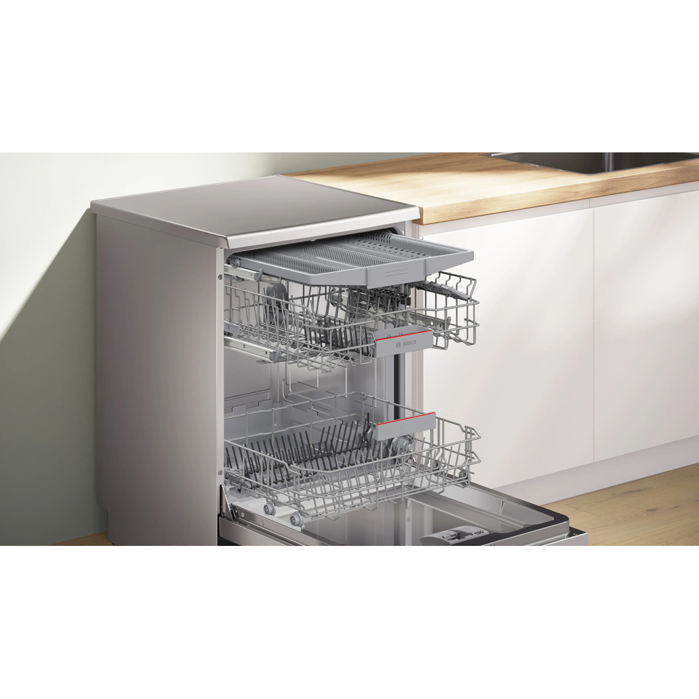 Masina de spalat vase independenta BOSCH SMS4HVI14E, 14 seturi, 6 programe, 60 cm, Clasa C, inox anti-amprenta