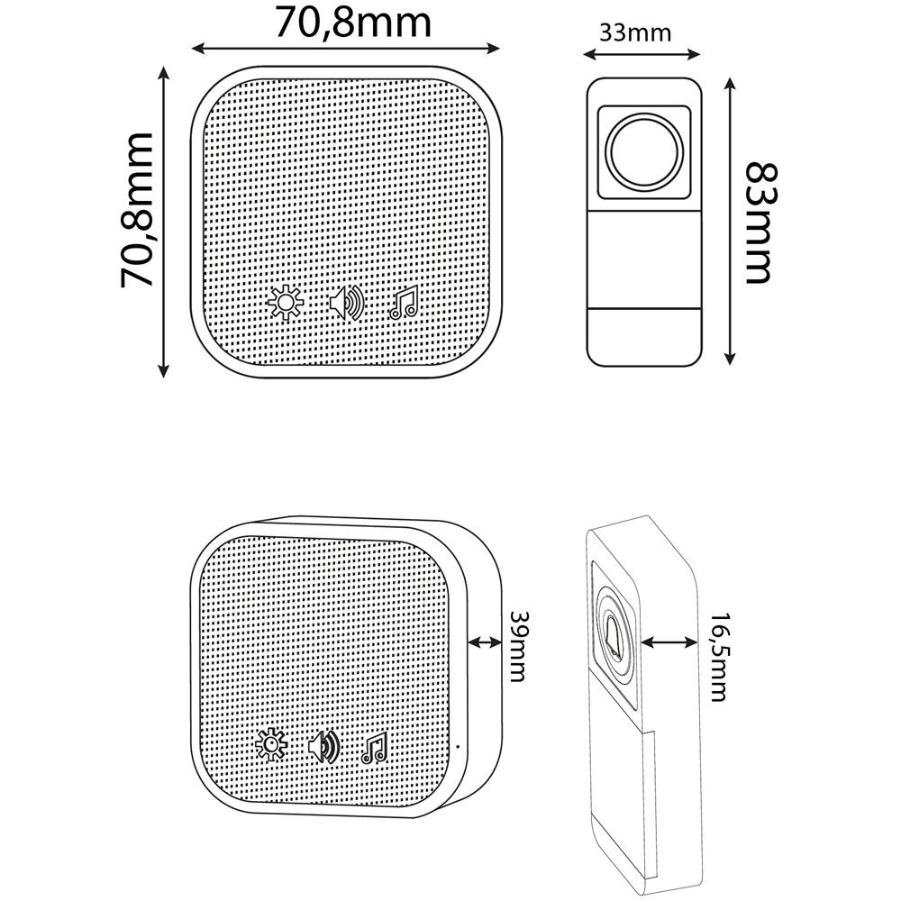 Sonerie wireless ENTAC, 150m, IP44, alb
