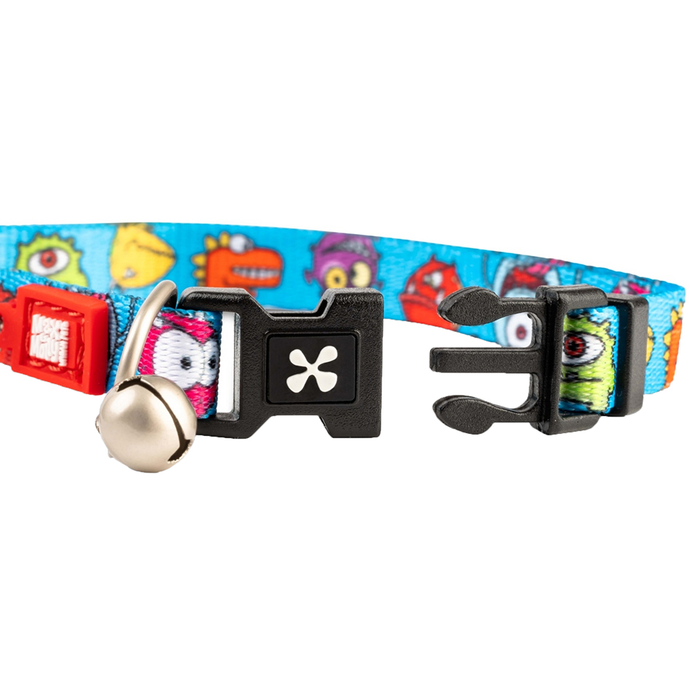 Zgarda pisici MAX&MOLLY Smart ID Little Monsters, marimea XS, multicolor