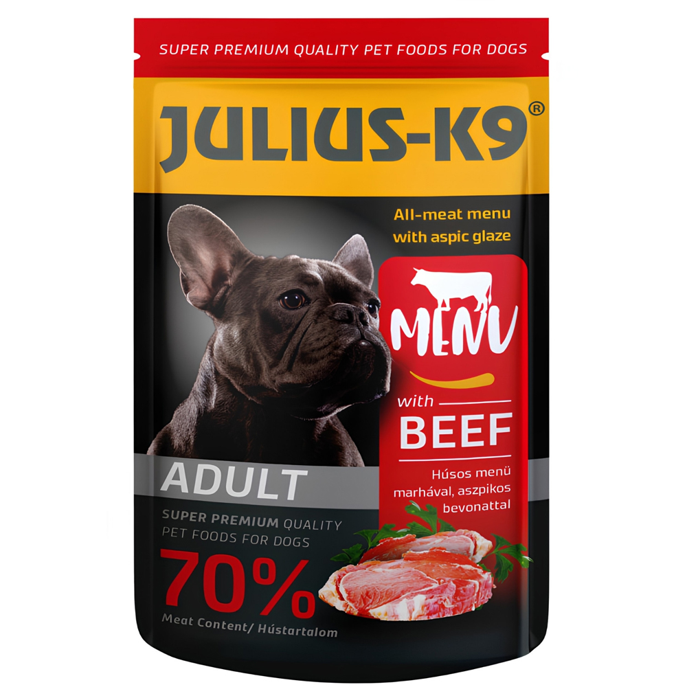 Hrana umeda pentru caini JULIUS K-9, Adult, Vita, 125 g