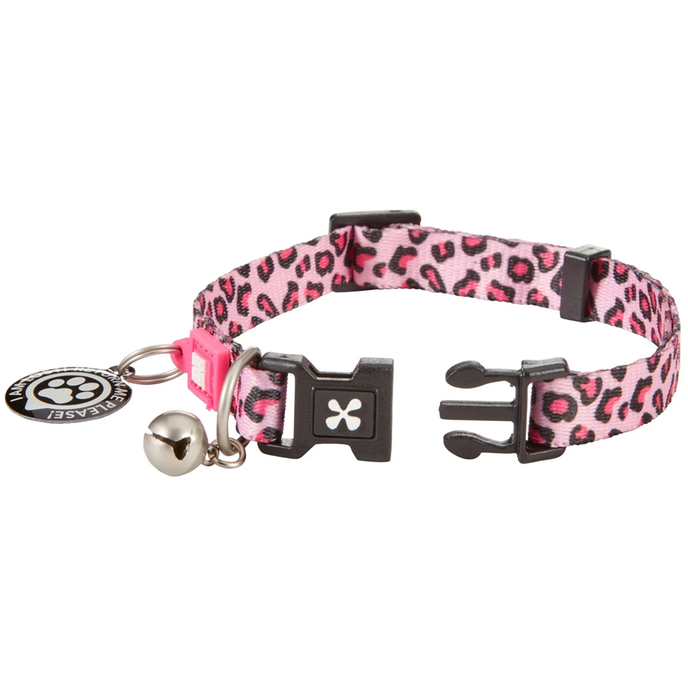 Zgarda pisici MAX&MOLLY Smart ID Leopard, marimea XS, roz