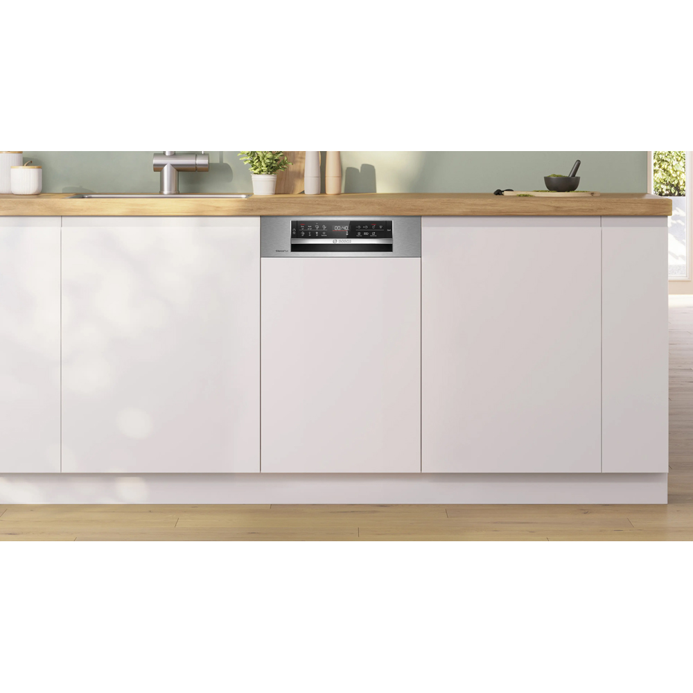 Masina de spalat vase semi-incorporabila BOSCH SPI6EMS21E, 10 seturi, 8 programe, 45 cm, Clasa B, inox