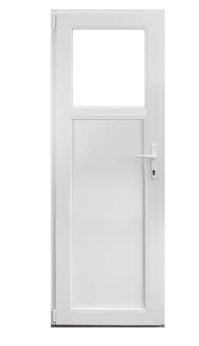 Usa exterior APLAST, cu geam, stanga, PVC, 68 x 190 cm, alb
