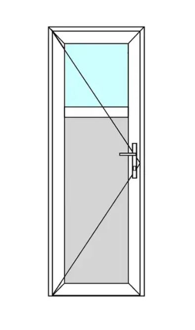Usa exterior APLAST, cu geam, stanga, PVC, 68 x 190 cm, alb