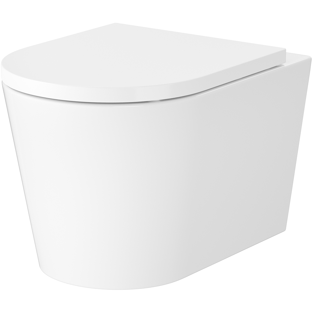 Vas WC suspendat CERSANIT Mesta S4037-001, ceramica, evacuare orizontala, 36 x 49 x 34.5 cm, alb