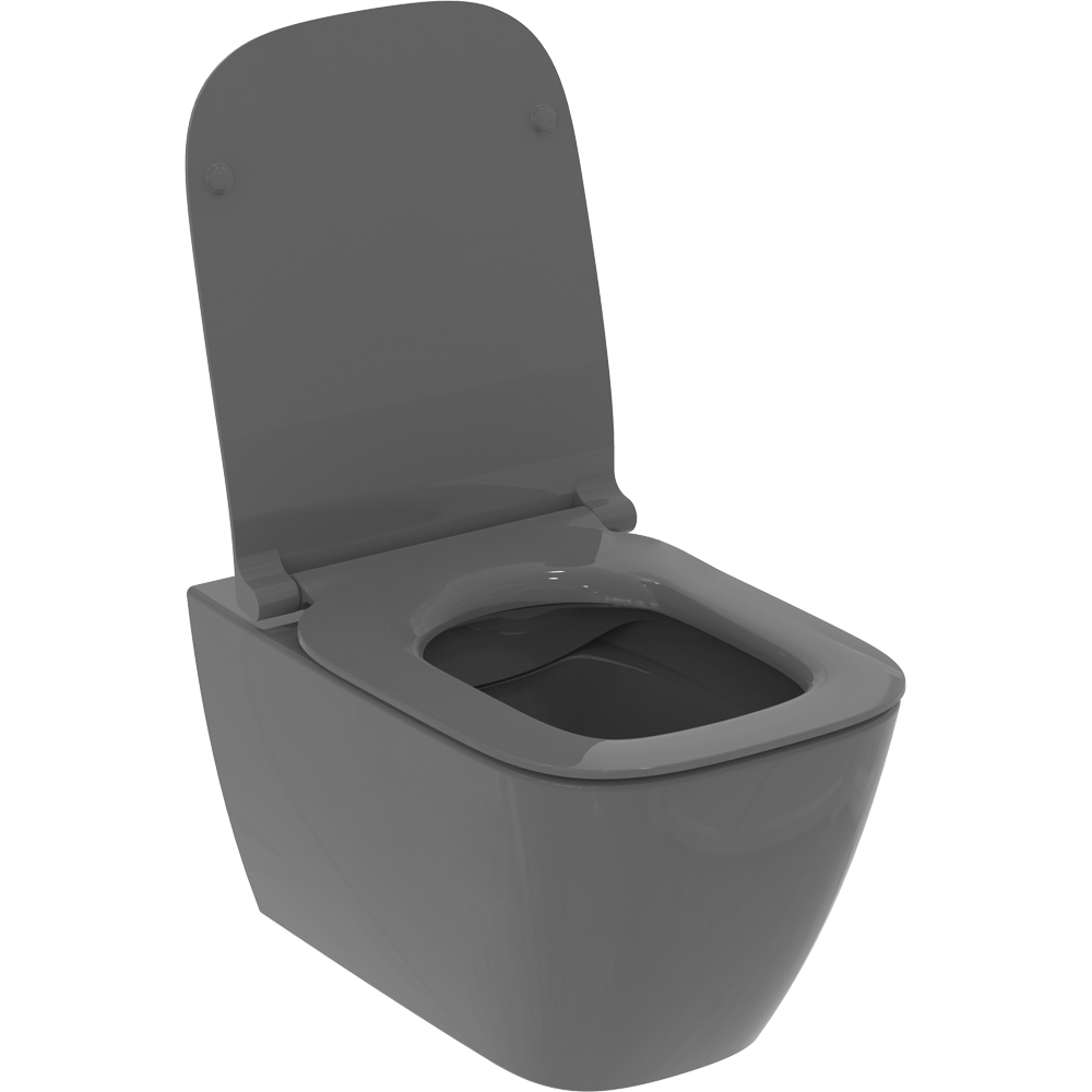 Vas WC IDEAL STANDARD I.Life B T461458 gri, ceramica, evacuare orizontala, 35.5 x 54 x 33.5 cm, gri lucios