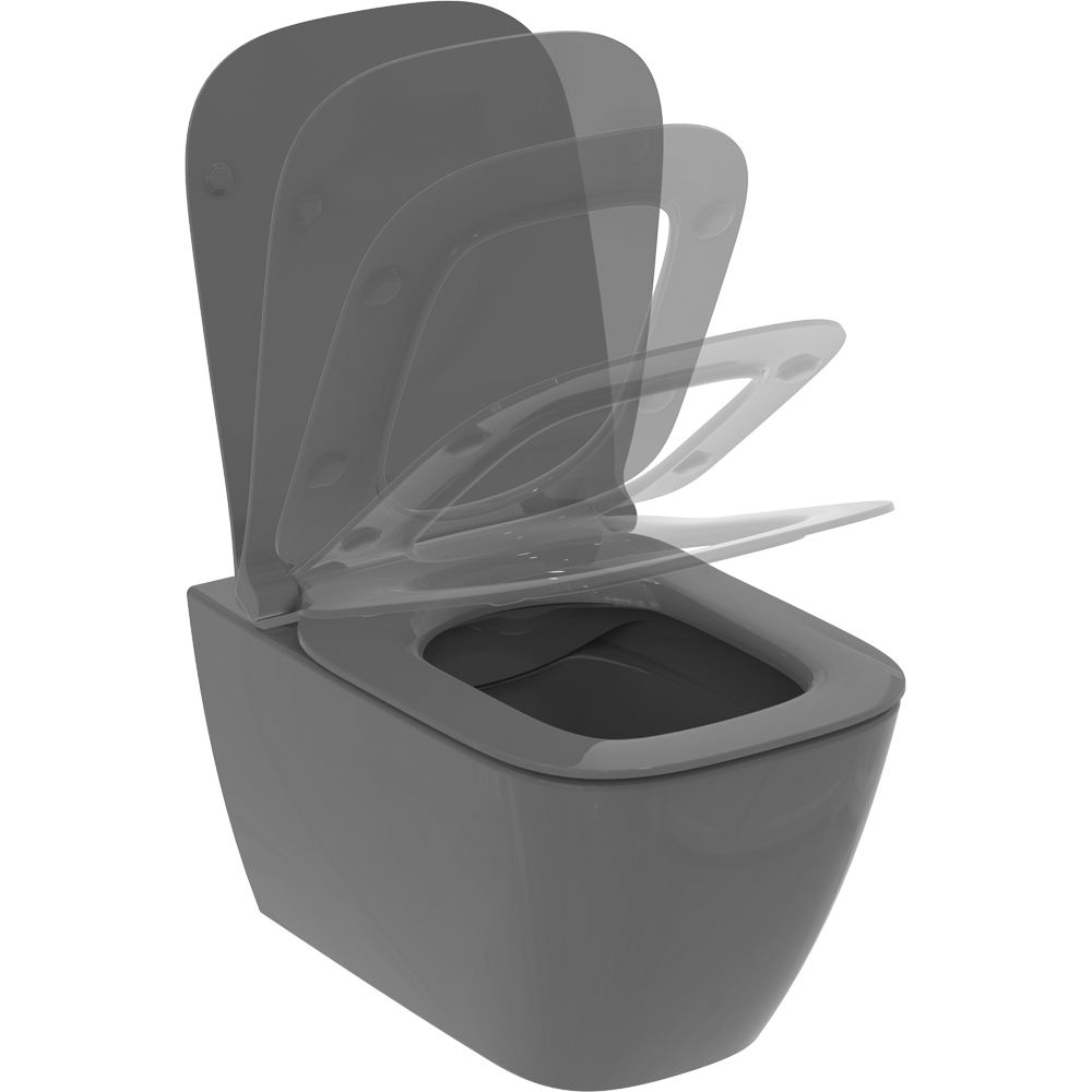 Vas WC IDEAL STANDARD I.Life B T461458 gri, ceramica, evacuare orizontala, 35.5 x 54 x 33.5 cm, gri lucios