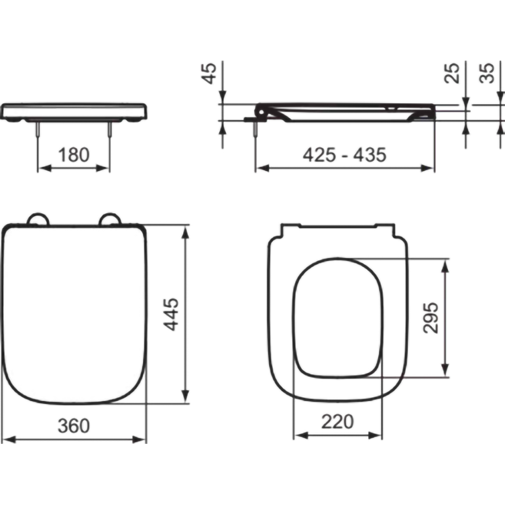 Capac WC IDEAL STANDARD I.Life B T468301, inchidere lenta, duroplast, alb