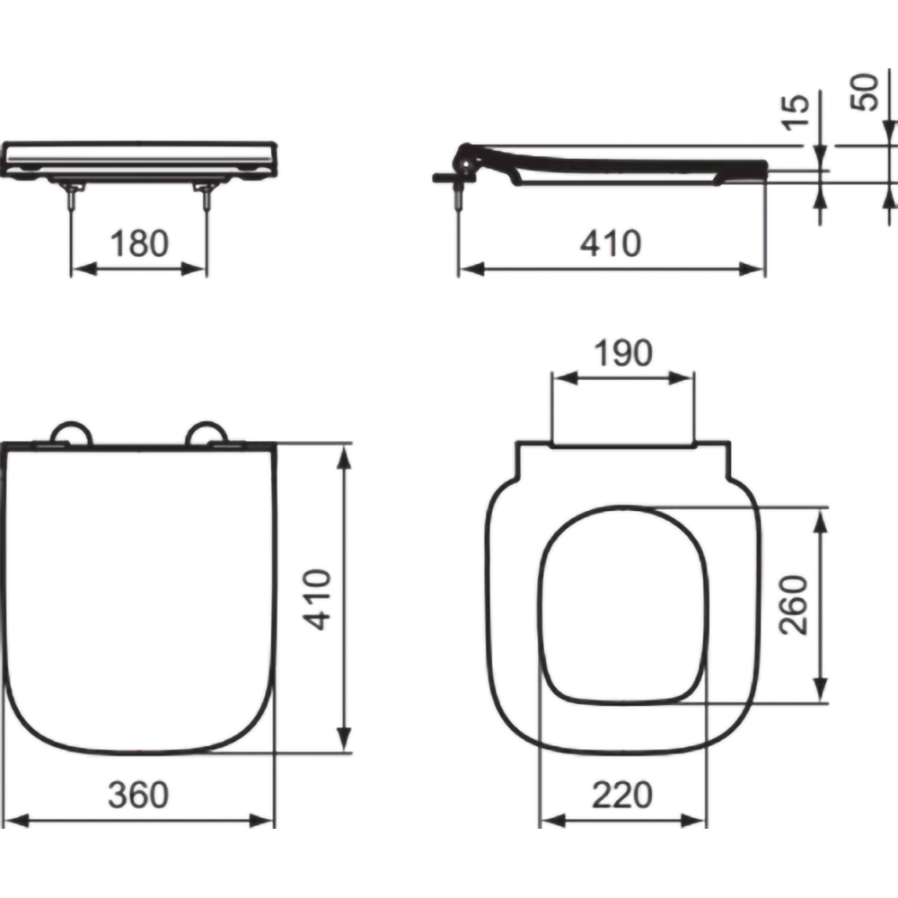 Capac WC IDEAL STANDARD I.Life S T532901, inchidere lenta, duroplast, alb