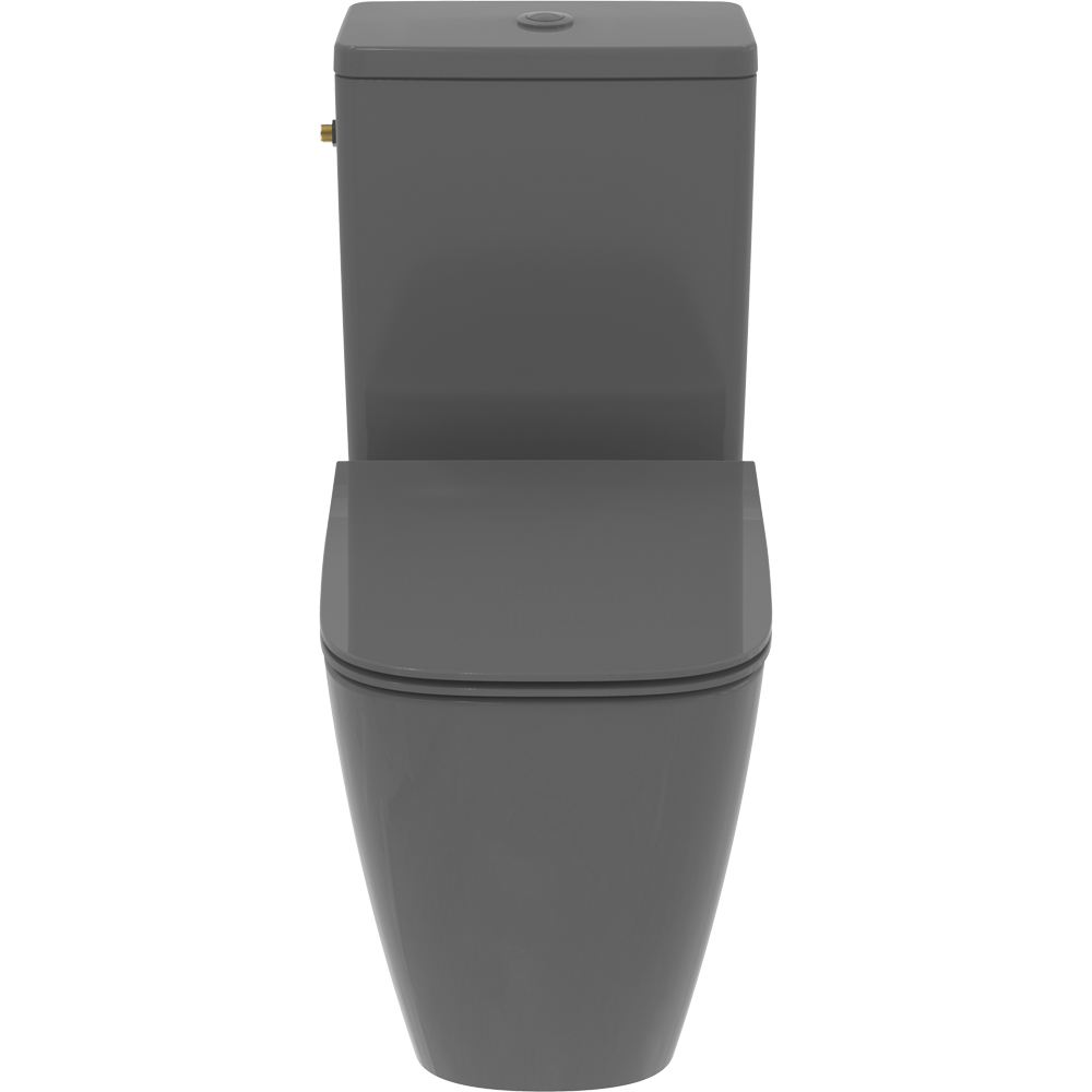 Set vas WC IDEAL STANDARD I.Life B T534858 gri, ceramica, evacuare orizontala, rezervor 3/6l, capac SoftClose, gri lucios
