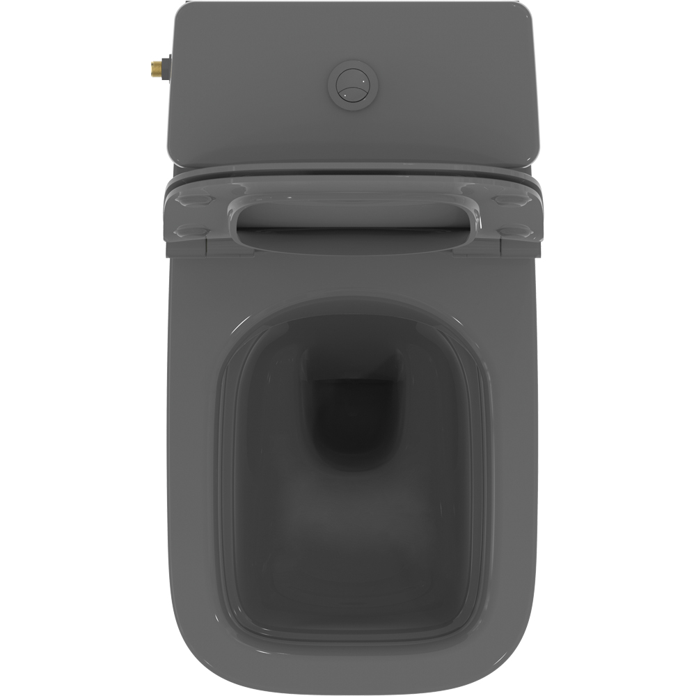 Set vas WC IDEAL STANDARD I.Life B T534858 gri, ceramica, evacuare orizontala, rezervor 3/6l, capac SoftClose, gri lucios
